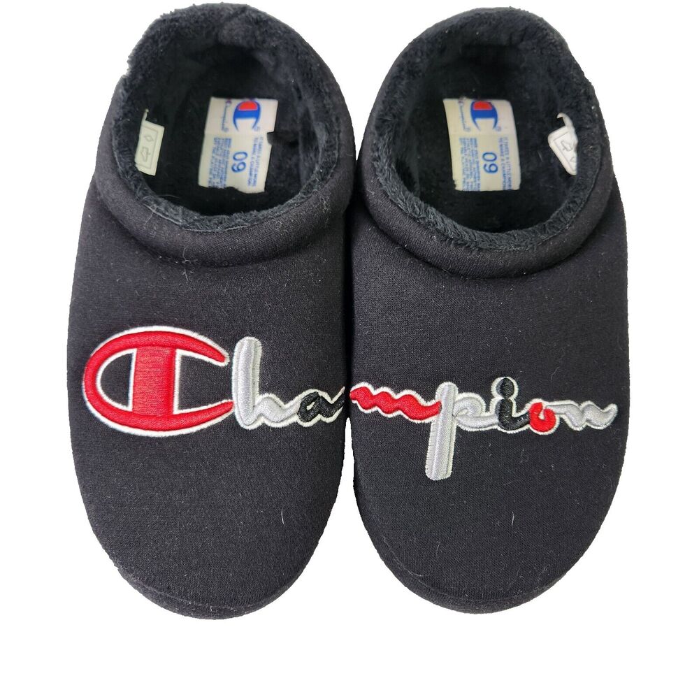 Champion Womens Black Slip on Slippers Size 9 #cp100340w